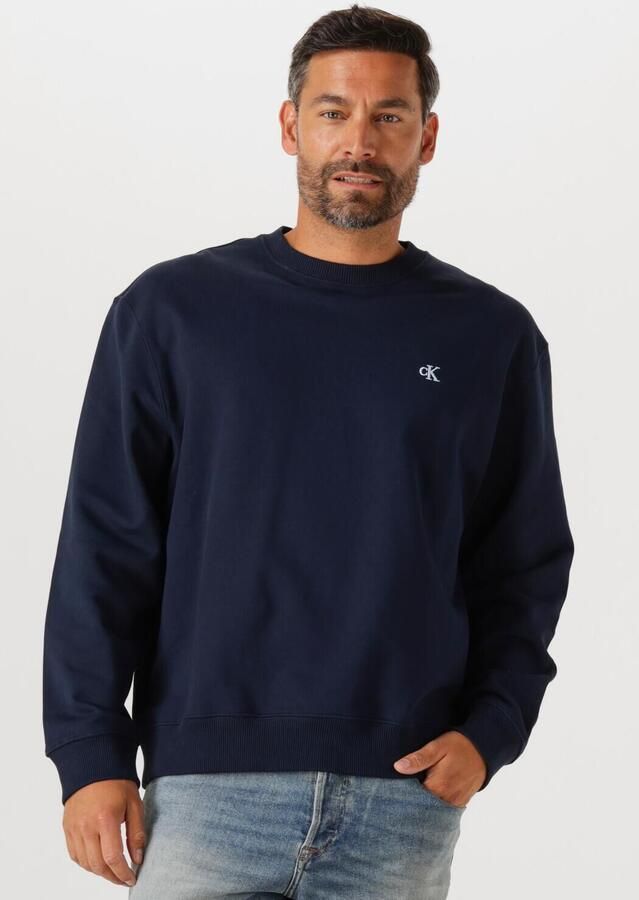 CALVIN KLEIN Heren Truien & Vesten Ls Eu 350terry Monogram Cn Sweat Donkerblauw - Foto 4
