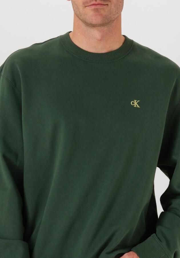 CALVIN KLEIN Heren Truien & Vesten Ls Eu 350terry Monogram Cn Sweat Donkergroen - Foto 2