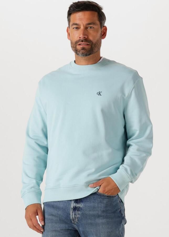 CALVIN KLEIN Heren Truien & Vesten Ls Eu 350terry Monogram Cn Sweat Lichtblauw - Foto 4