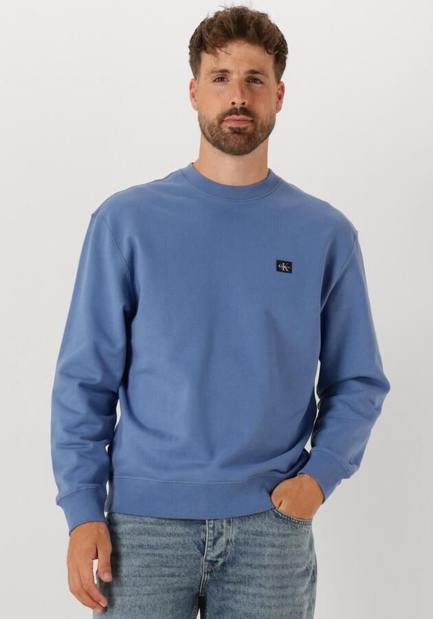 CALVIN KLEIN Heren Truien & Vesten Ls Eu Badge 350terry Cn Swtshrt Blauw - Foto 4