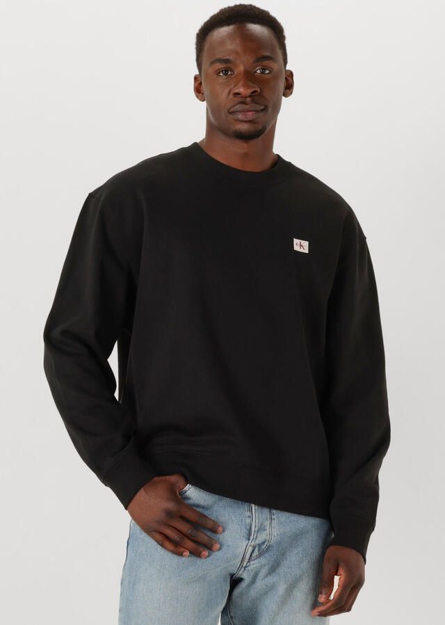 CALVIN KLEIN Heren Truien & Vesten Ls Eu Badge 350terry Cn Swtshrt Zwart - Foto 4