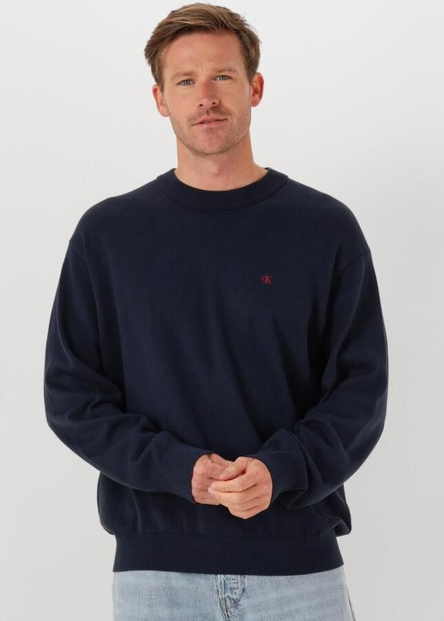 CALVIN KLEIN Heren Truien & Vesten Ls Ez Cotton Crewnk Sweater 12gg Donkerblauw - Foto 4