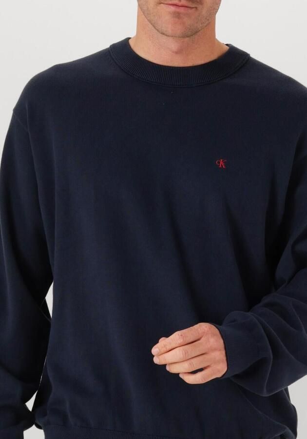 CALVIN KLEIN Heren Truien & Vesten Ls Ez Cotton Crewnk Sweater 12gg Donkerblauw - Foto 2