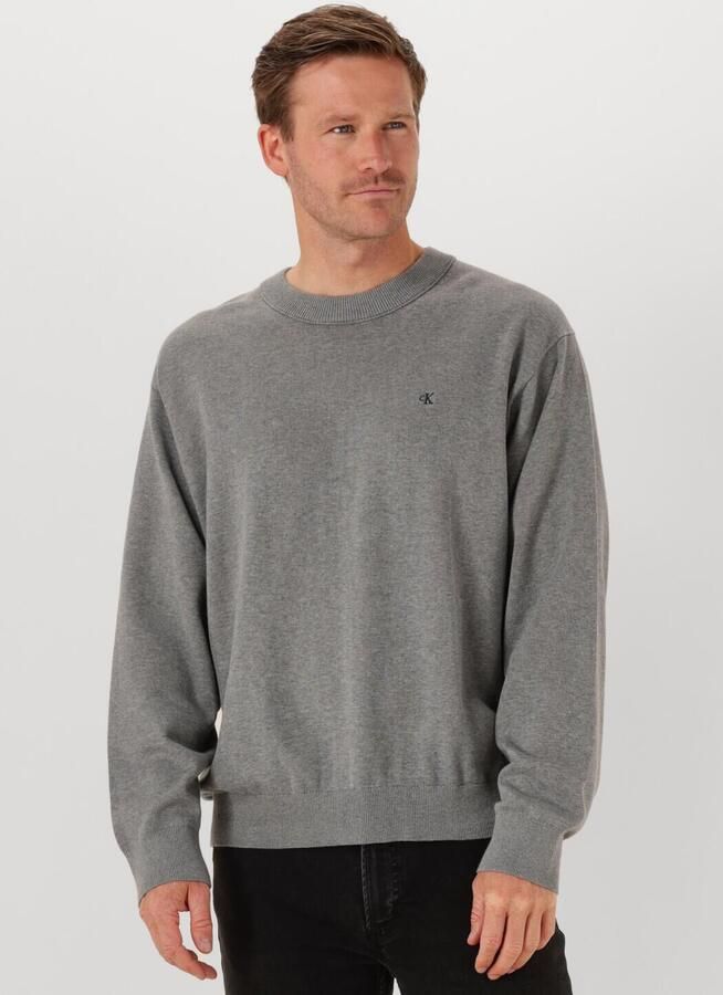 CALVIN KLEIN Heren Truien & Vesten Ls Ez Cotton Crewnk Sweater 12gg Grijs - Foto 4