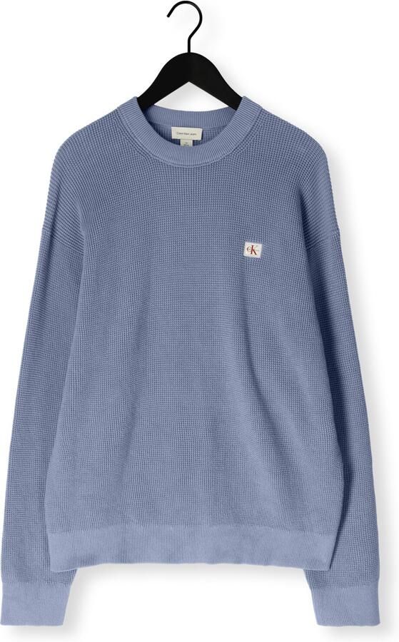 CALVIN KLEIN Heren Truien & Vesten Ls Ez Cotton Waffle Crewnk Swtr 9 Blauw - Foto 4