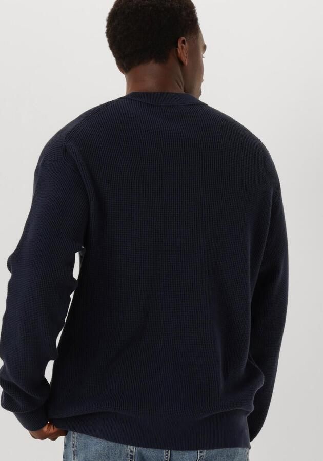CALVIN KLEIN Heren Truien & Vesten Ls Ez Cotton Waffle Crewnk Swtr 9 Donkerblauw