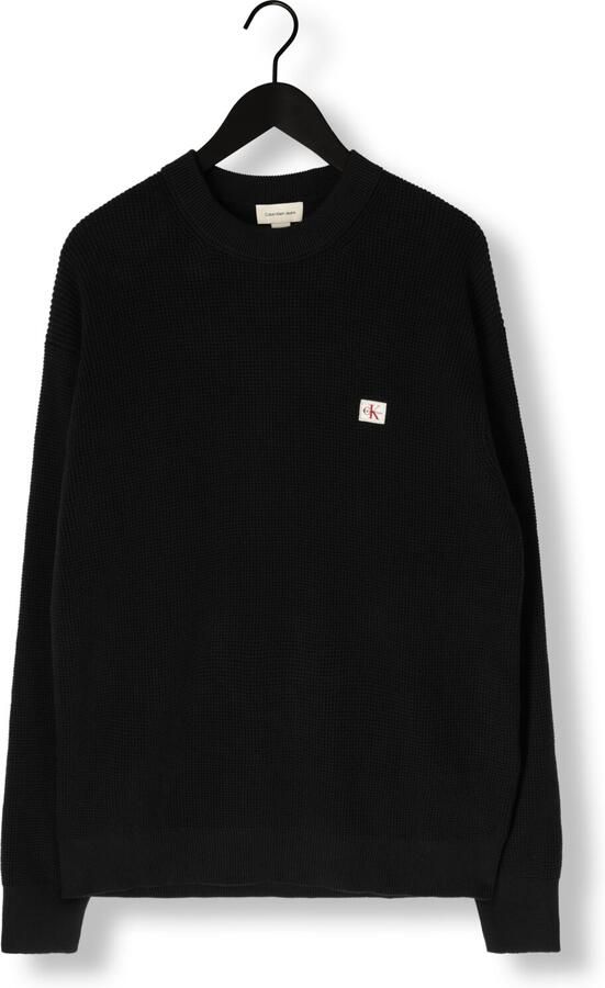 CALVIN KLEIN Heren Truien & Vesten Ls Ez Cotton Waffle Crewnk Swtr 9 Zwart - Foto 3