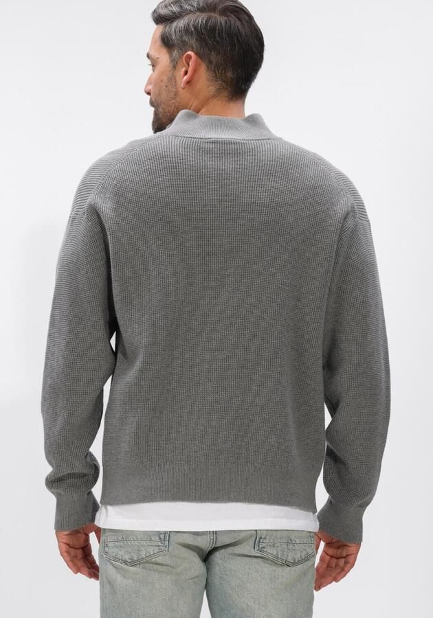 CALVIN KLEIN Heren Truien & Vesten Ls Ez Cotton Waffle Quarter Zip Grijs - Foto 3