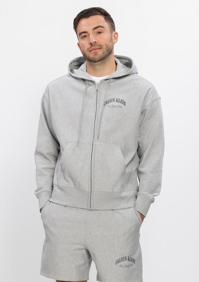 CALVIN KLEIN Heren Truien & Vesten Ls Premium Terry Calvin Collegia Lichtgrijs