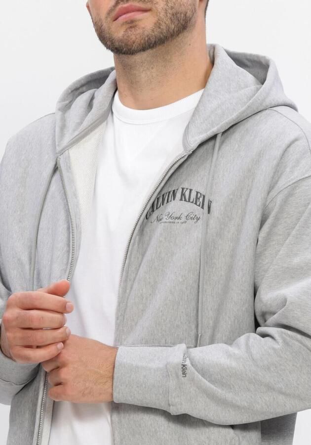 CALVIN KLEIN Heren Truien & Vesten Ls Premium Terry Calvin Collegia Lichtgrijs - Foto 3