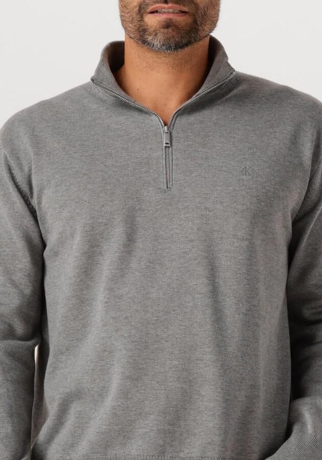 CALVIN KLEIN Heren Truien & Vesten Ls Supima Qz Sweater 12gg Grijs