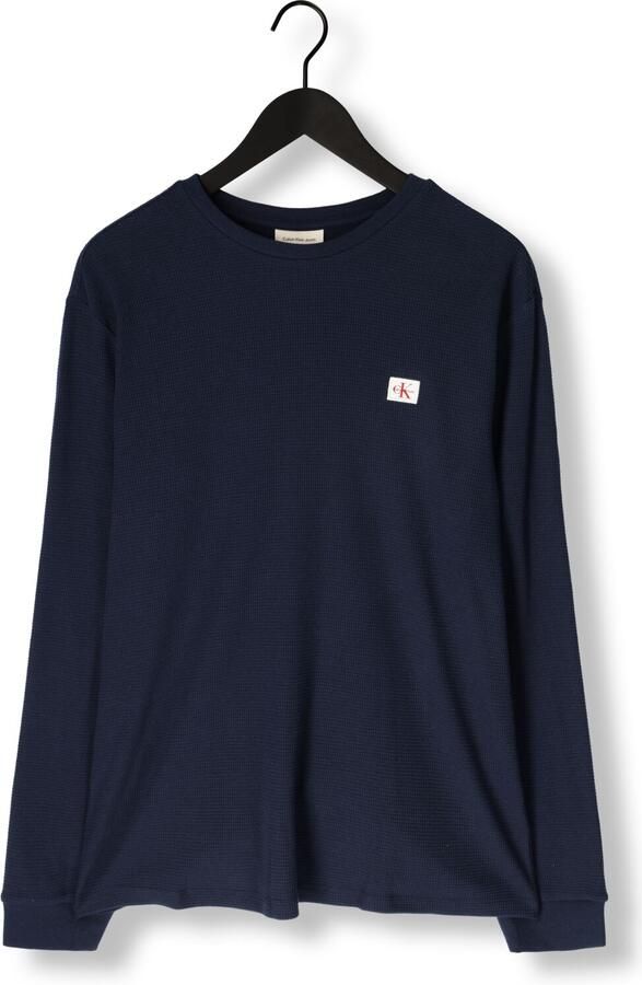 CALVIN KLEIN Heren Truien & Vesten Ls Waffle Badge Crewnk Tee Donkerblauw - Foto 3