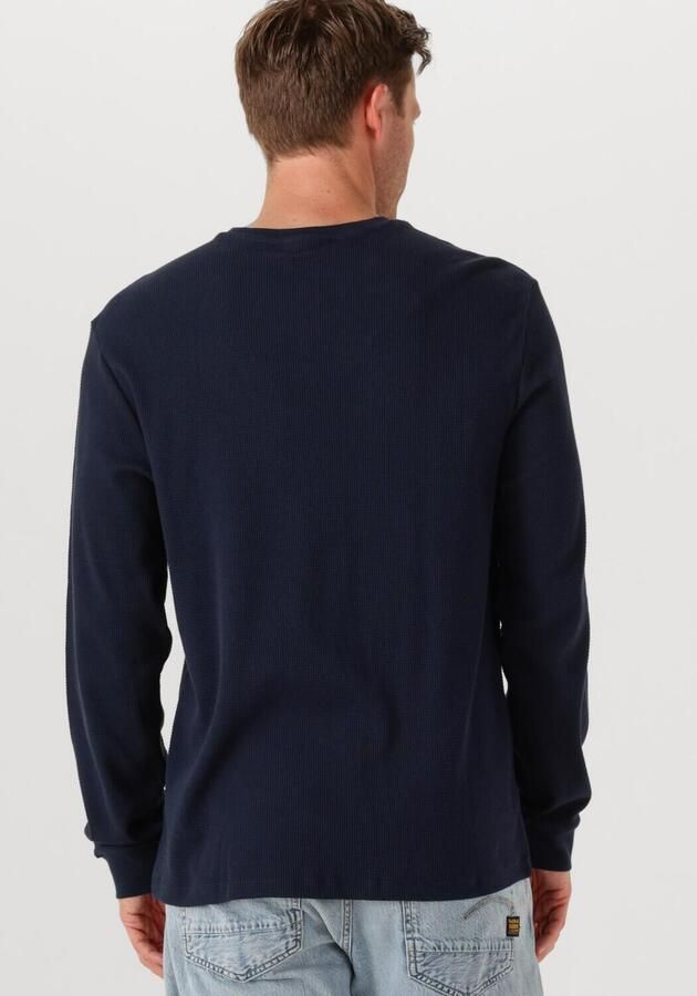 CALVIN KLEIN Heren Truien & Vesten Ls Waffle Badge Crewnk Tee Donkerblauw