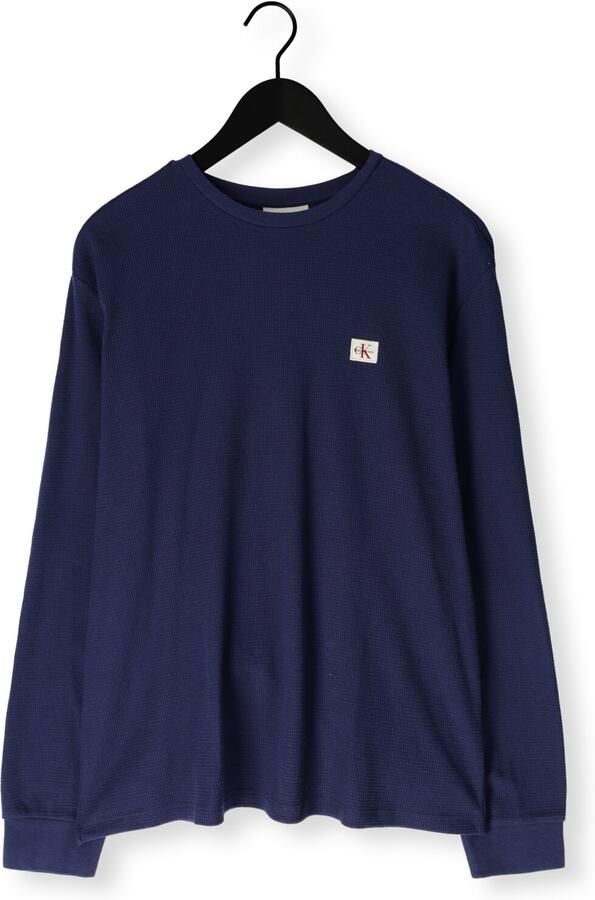 Calvin Klein Jeans Slim fit shirt met lange mouwen en logopatch model 'Waffle' - Foto 4