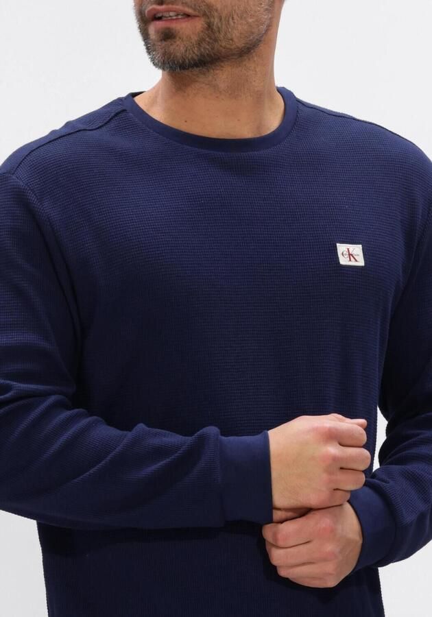Calvin Klein Jeans Slim fit shirt met lange mouwen en logopatch model 'Waffle' - Foto 3