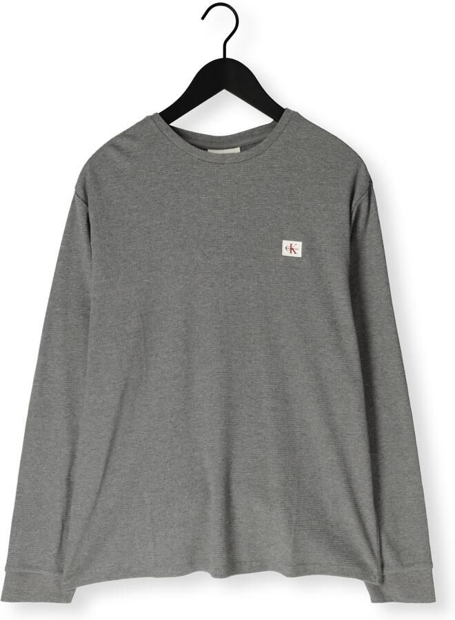 Calvin Klein Jeans Slim fit shirt met lange mouwen en logopatch model 'Waffle' - Foto 2