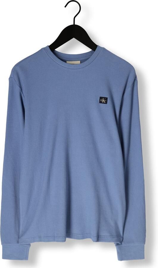 CALVIN KLEIN Heren Truien & Vesten Ls Waffle Badge Crewnk Tee Lichtblauw - Foto 3