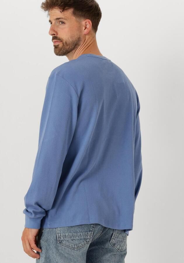 CALVIN KLEIN Heren Truien & Vesten Ls Waffle Badge Crewnk Tee Lichtblauw