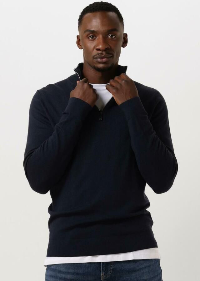 CALVIN KLEIN Heren Truien & Vesten Merino Quarter Zip Donkerblauw - Foto 4