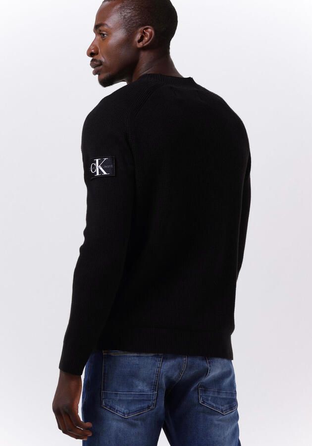 Calvin Klein Jeans Gebreide trui met labelpatch model 'MONOLOGO BADGE SWEATER'
