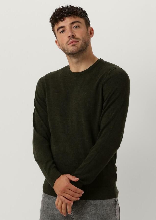 Calvin Klein Heren Trui met Lange Mouwen en Ronde Hals van Wol Green Heren - Foto 4