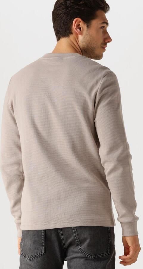 CALVIN KLEIN Heren Truien & Vesten Woven Label Waffle Ls Tee Zand - Foto 3