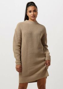 Calvin Klein Camel Mini Jurk WAshed Chunky Sweater Dress