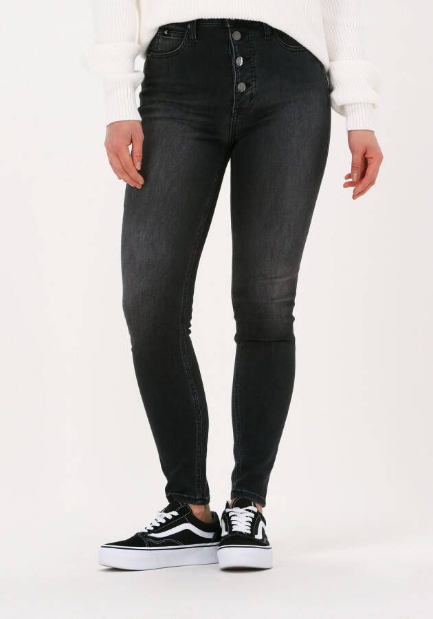 Donkergrijze Calvin Klein Skinny Jeans High Rise Super Skinny Ankle