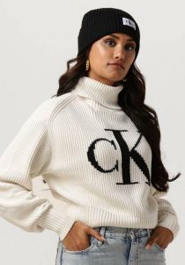 Calvin Klein Gebroken Wit Coltrui Blown Up Ck Loose Sweater