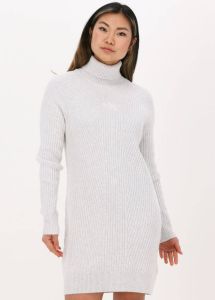 Gebroken Wit Calvin Klein Mini Jurk Monogram Roll Neck Sweater Dress