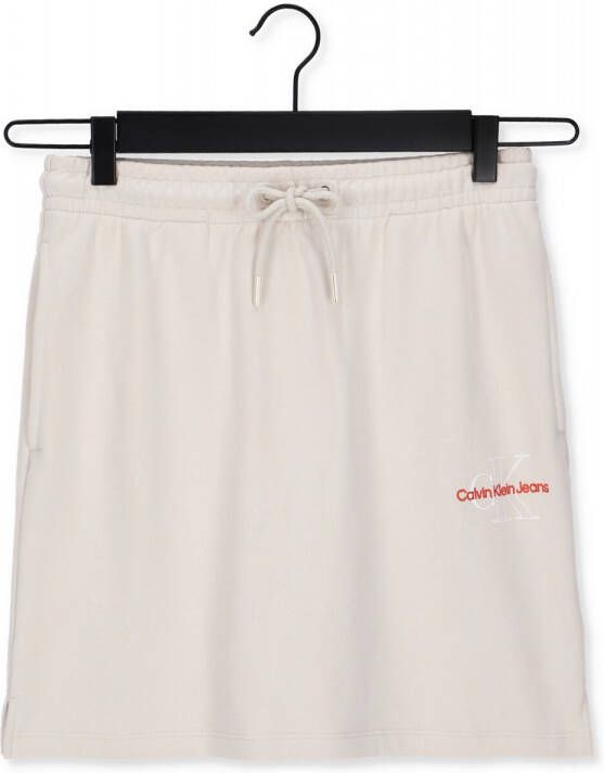 CALVIN KLEIN Dames Rokken Two Tone Monogram Skirt Gebroken Wit