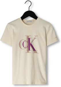 Calvin Klein Gebroken Wit T-shirt Colour Block Monogram T-shirt