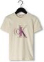 CALVIN KLEIN Meisjes Tops & T-shirts Colour Block Monogram T-shirt Gebroken Wit - Thumbnail 1