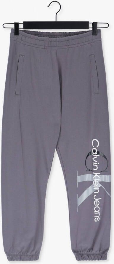 Calvin Klein Sweatbroek TWO TONE MONOGRAM JOG PANT met metallickleurig ck logo monogram & opschrift