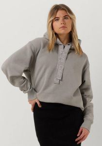 Calvin Klein Grijze Sweater Contrast Drawcords Hoodie