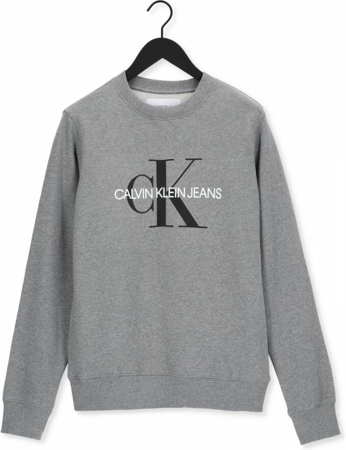 CALVIN KLEIN Heren Truien & Vesten Iconic Monogram Crewneck Grijs