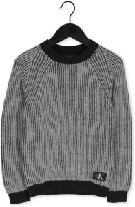 Calvin Klein Grijze Sweater Two Tone Badge Sweater