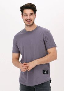 Calvin Klein Grijze T-shirt Badge Turn Up Sleeve
