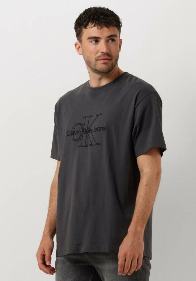 Calvin Klein Heren Polo T-shirts Monologo Washed Tee Gray Heren