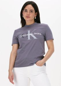 Calvin Klein Shirt met ronde hals TWO TONE MONOGRAM REGULAR TEE met groot ck logomonogram & opschrift