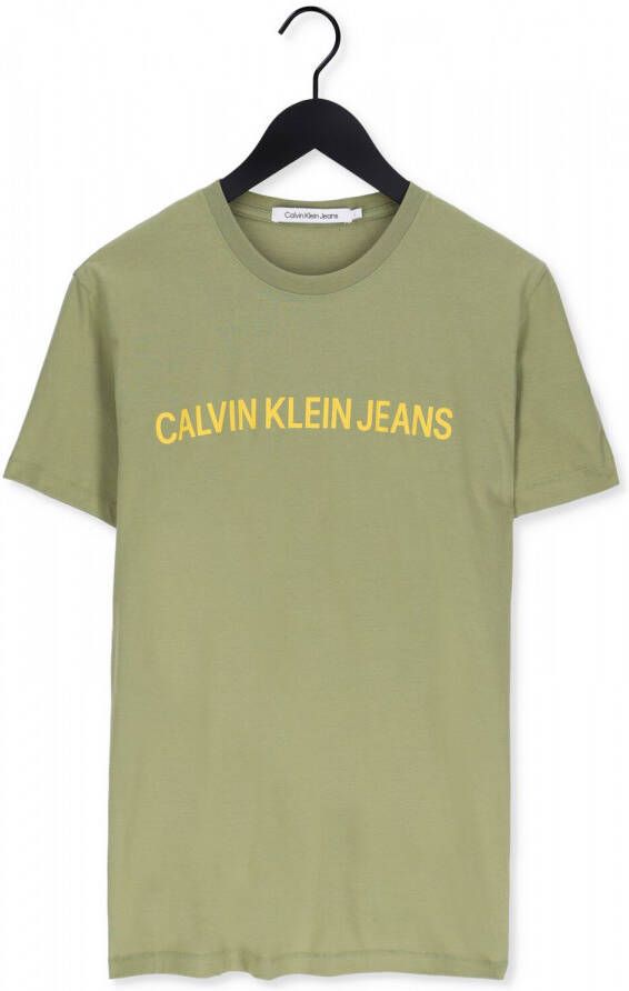 CALVIN KLEIN JEANS T-shirt van biologisch katoen faded olive