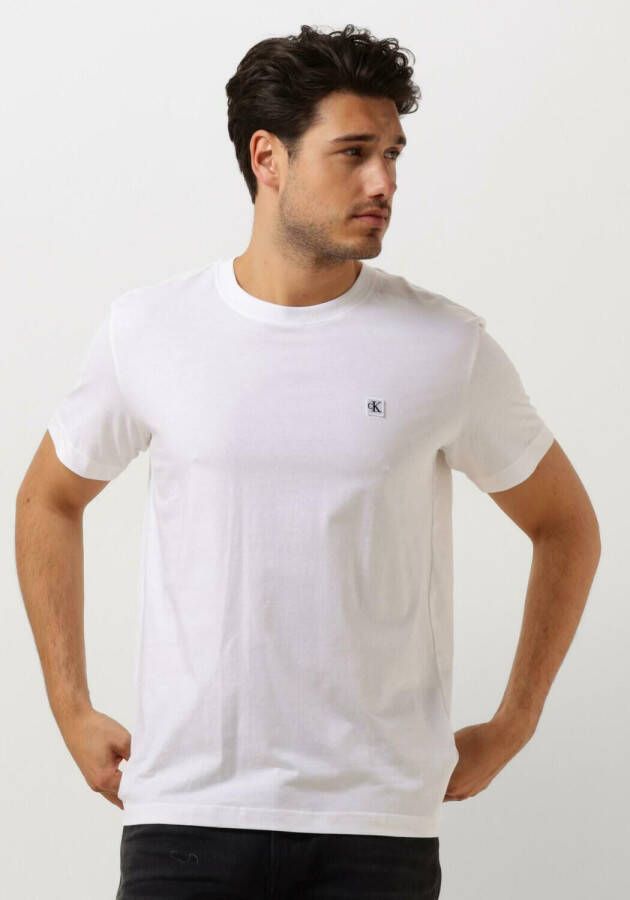 Calvin Klein Jeans Geborduurd Badge Heren T-Shirt White Heren