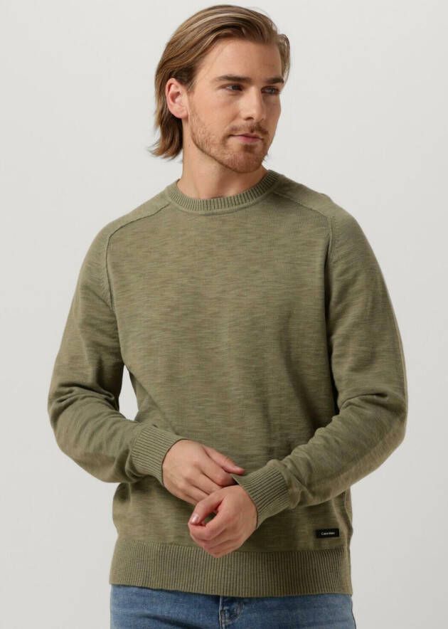 Calvin Klein Khaki Trui Slub Texture Sweater