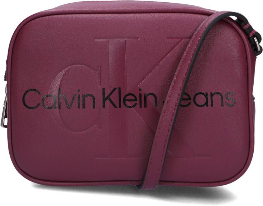 Calvin Klein Jeans Paarse Schoudertas met Ritssluiting Purple Dames