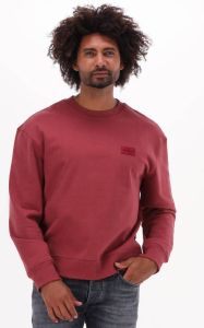Calvin Klein Rode Sweater Shrunken Badge Crew Neck