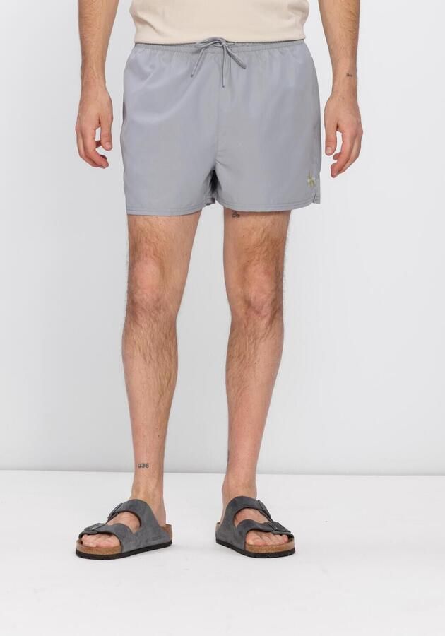 CALVIN KLEIN UNDERWEAR Calvin Klein Heren Zwembroeken Short Drawstring Waistband Lichtgrijs