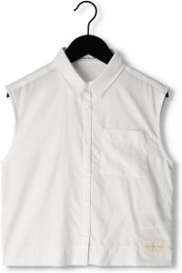 Calvin Klein Witte Blouse Monogram Sleeveless Shirt