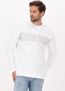 Calvin Klein Witte Sweater Blocking Institutional Crew Neck