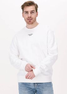 Calvin Klein Witte Sweater Stacked Logo Crew Neck