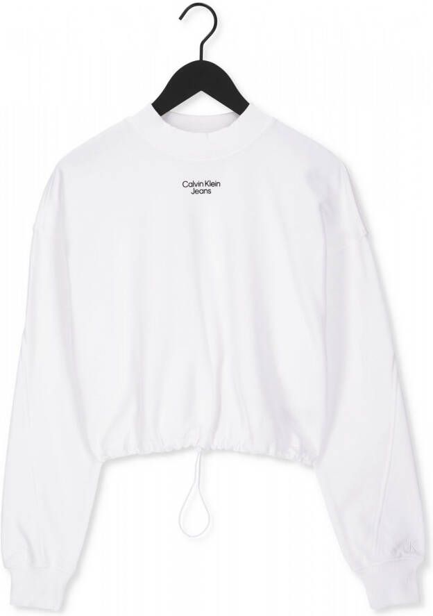 Calvin Klein Sweatshirt STACKED LOGO MOCKNECK SWEATSHIRT met jeans logo-opschrift